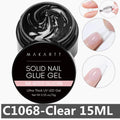 Solid Nail Gel for Acrylic Nail Tips Glue Gel Curing Needed UV Cured for Press on Nails Fake Nails Solid Nail Adhesive