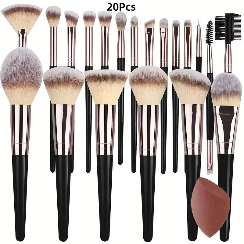 3-20PCS Makeup Brushes – Soft brushes for eyes, face, and blush. Professional tools.