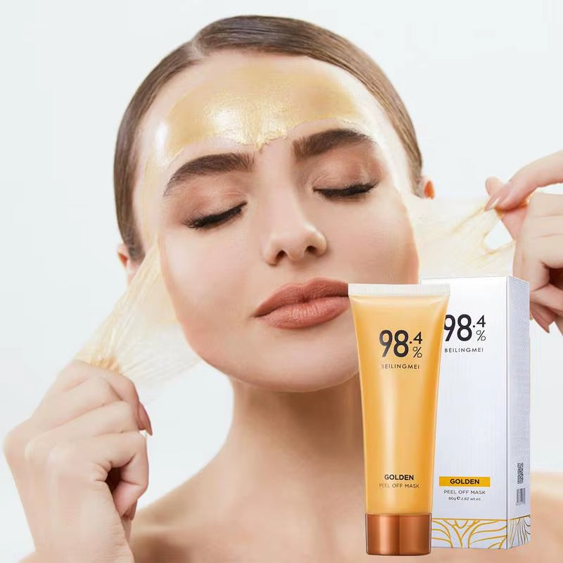 98.4% Gold Foil Peel-Off Mask – Firming facial mask for rough skin and large pores. 24K gold formula.