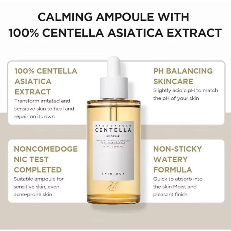 100Ml Centella Asiatica Essence Calming Moisturizing Brightening Face Serum Brightening Capsule Ampoule Daily Skincare Solution