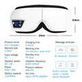 6D Smart Vibration Eye Massager – Hot airbag compress, Bluetooth music, eye fatigue relief, sleep mask.