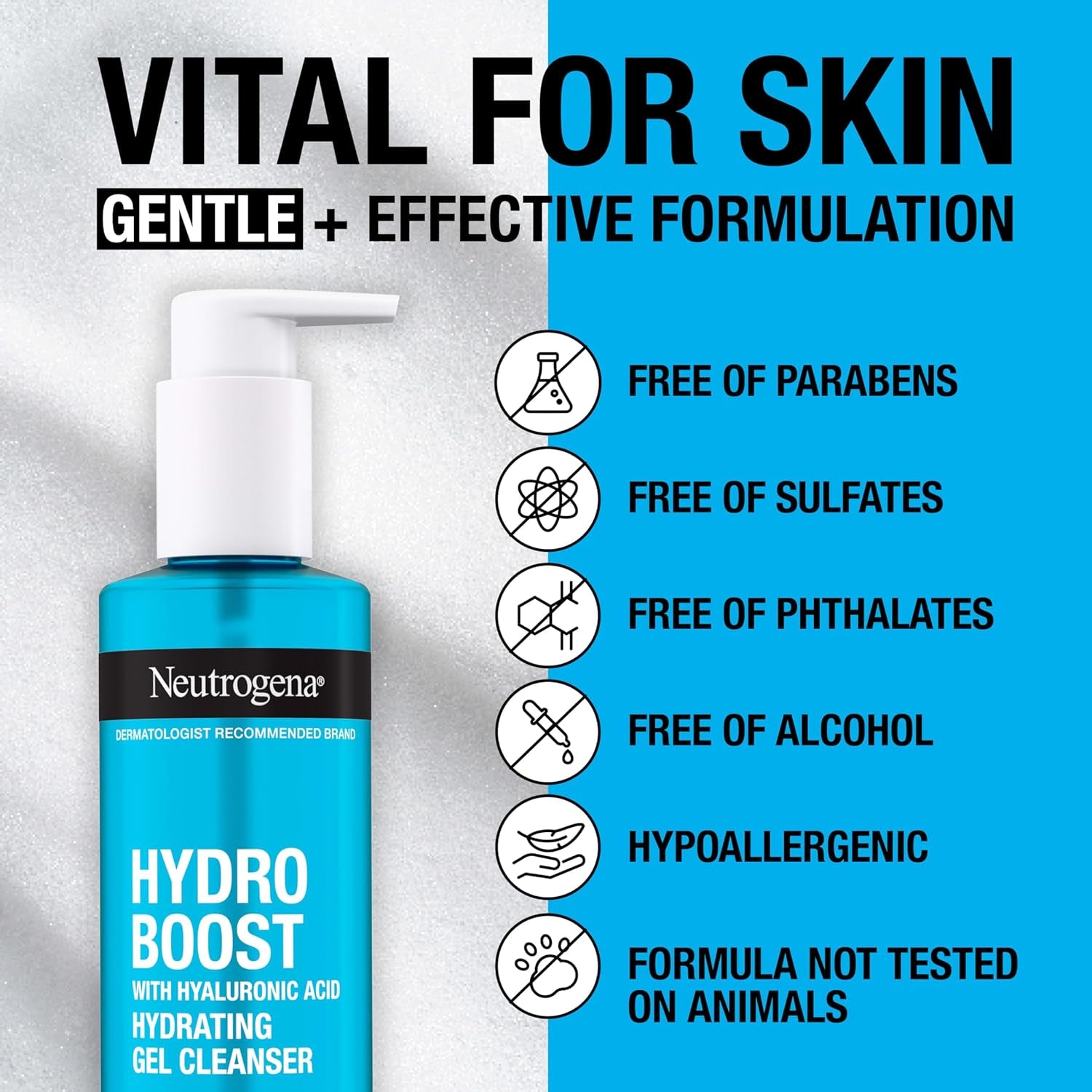  Hydro Boost Facial Cleanser – Hydrating gel with hyaluronic acid. Hypoallergenic, 7.8 oz.