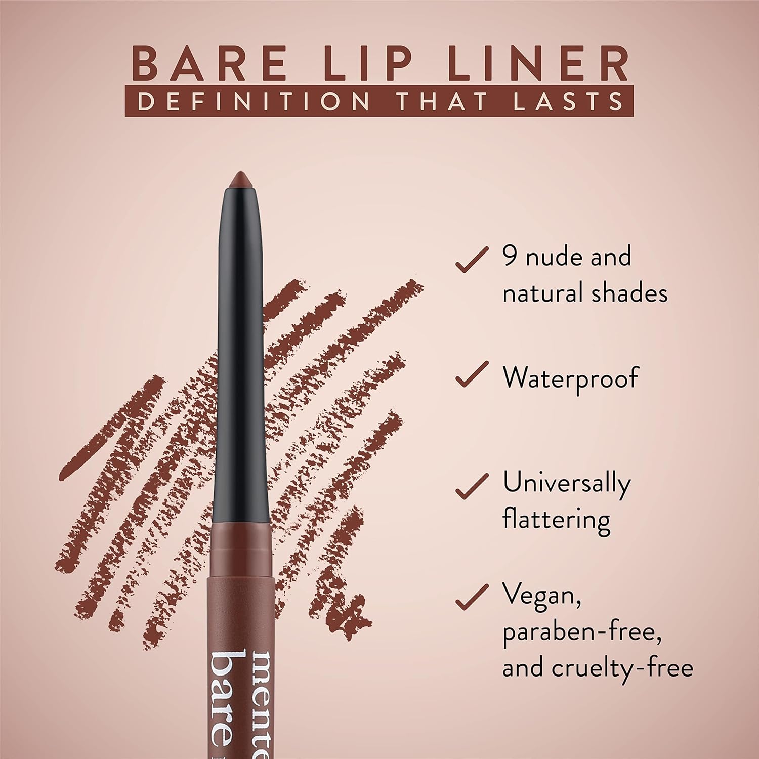 Dark Brown Lip Liner – Waterproof, vegan, and cruelty-free.